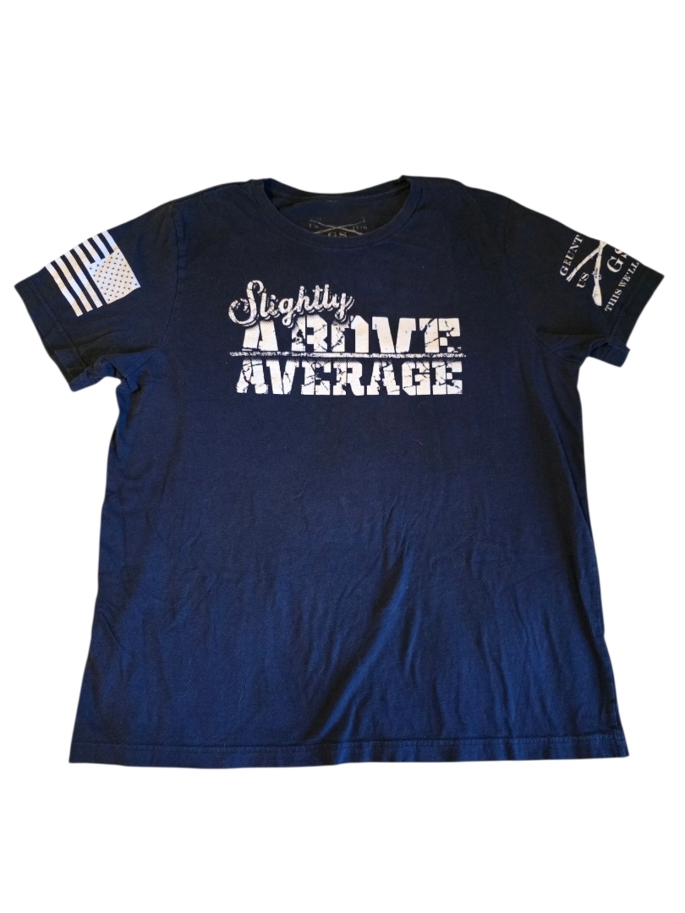 Grunt Style “Slightly Above Average” Graphic Tee – Navy – Size L